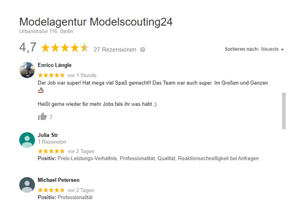 Referenzen Modelscouting24